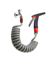 Plasyay Spiral Sulama Yıkama Hortum Rekorlu ve Yeni Tetikli Uzun Başlıklı Set 3 Metre (Gri)