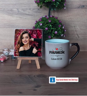 Paramedik Fotoğraflı Dekoratif Taş, Kupa Bardak Beyaz Hediye (Model 10)