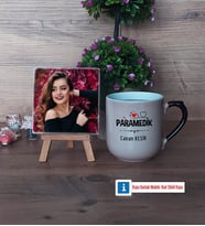 Paramedik Fotoğraflı Dekoratif Taş, Kupa Bardak Beyaz Hediye (Model 10)