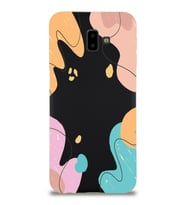 PrintiFy Samsung Galaxy J6 Plus Uyumlu Lansman Kılıf Karışık Renkler Tasarımlı İçi Kadife Kapak (Siyah)