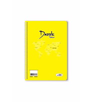 Kareli 40 Yaprak Spiralli Defter A4 Boy Plastik Kapak (1 Adet ) (Sarı)