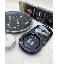 İkizler Burcu Tütsülük ve Mumluk Seti - Hediyelik Kutusunda (Siyah)