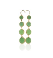 Kadir Jewellery 22 Ayar Altına Kaplama Kadın Sallantılı Küpe -El İşçiliği Ve Hipoalerjenik Küpe (Yeşil)