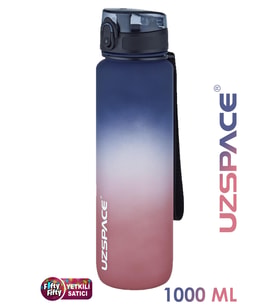 Uzspace FiftyFifty 1000ml BÜYÜK BOY Çift Renk Softtouch FF Collection Tritan Su Matarası