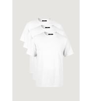 Erkek Çok Renkli T- Shirt Regular Fit Rahat Kesim Bisiklet Yaka 3'lü Basic Tişört Paketi (Beyaz)