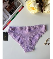 Arlet Kadın Pamuklu Rahat Günlük Kullanım Dantelli Slip/Külot (Lila-Gül Kurusu- Krem) (Lila)