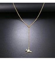 Kişiye Özel 925 Ayar Gümüş Uçak Kolye (Gold)