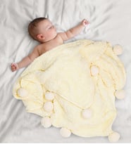 Pabteks Ponponlu Peluş Bebek/çocuk Battaniyesi (Krem)