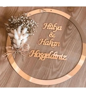 Kişiye Özel Şeffaf Pleksi  Kapı Süsü (Altın)