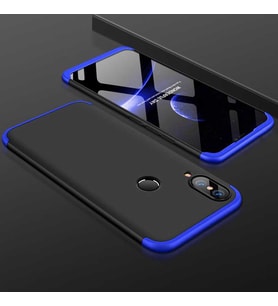 Huawei Y7 Prime 2019 Kılıf Zore Ays Full Koruma Kılıf (Siyah-Mavi)