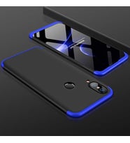 Huawei Y7 Prime 2019 Kılıf Zore Ays Full Koruma Kılıf (Siyah-Mavi)