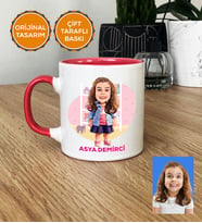 Kişiye Özel Karikatürlü Kız Çocuğa Hediye Hediye Kupa Bardak Kız Çocuk Hediyeleri Doğum Günü Hediyesi (Pembe)