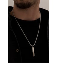 Erkek Kolye - Mermi Model Erkek Çelik Kolye - 316 L Paslanmaz Çelik Kolye 1255547789655 1255547789651 (Gümüş)