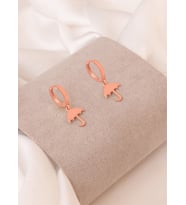925 AYAR GÜMÜŞ SALLANTILI ŞEMSİYE KÜPE (Rose)