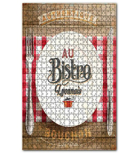 Cakapuzzle Restorantta Yemek Zamanı Baskılı Görsel Puzzle Yapboz MDF (Ahşap) (1000 Parça)