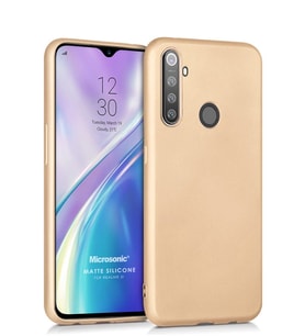 Microsonic Matte Silicone Realme 5i Kılıf (Gold)