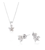 925 AYAR GÜMÜŞ TAŞLI ÇİĞDEM SET (Rose)