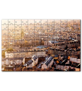 Cakapuzzle İskoçya Edinburg Yüksekten Şehir Manzarası Puzzle Yapboz MDF (Ahşap) (1000 Parça)