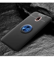 Xiaomi Redmi 8A Kılıf Yüzüklü Magnetli Ravel Case (Siyah-Mavi)