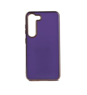 Galaxy S23 Kılıf Zore Bark Kenarları Altın Renk Kılıf (Mor)