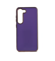 Galaxy S23 Kılıf Zore Bark Kenarları Altın Renk Kılıf (Mor)
