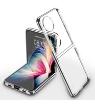 Huawei P50 Pocket Kılıf Şeffaf Kıpta Kapak (Gümüş)