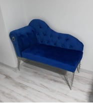 Metalda Josefin Bench Koltuk Berjer Gümüş Seri 130 Cm (Lacivert)