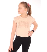 Toontoy Kız Çocuk Baskılı Tişört (Bej)