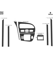 Meriç® Seat Leon Ön Torpido Kaplama Maun 8 Parça 2005-2010 (Karbon)