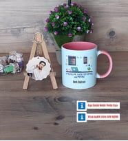 Yazılım Geliştirme Uzmanı Kupa Bardak Beyaz ve Fotoğraflı Ahşap Anahtarlık Hediye (Model 6)