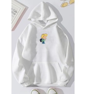 Unisex Cedric Üzümlü Kekim Baskılı Sweatshirt (A.Beyaz)