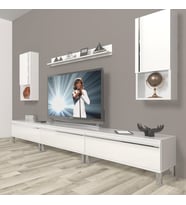 Decoraktiv Eko 270TA Mdf Krom Ayaklı Tv Ünitesi Tv Sehpası (Beyaz)