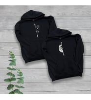 Çift Aslan Baskılı Sevgili Çift Hediye 2'li Oversize Sweatshirt (Siyah)