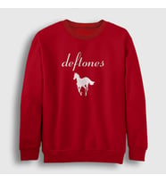 Presmono Unisex Beyaz Horse Deftones Sweatshirt 380939tt (Kırmızı)