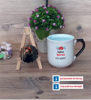 İngilizce Öğretmeni Kupa Bardak Beyaz ve Fotoğraflı Ahşap Anahtarlık Hediye Öğretmenler Günü Hediyesi (Model 10)