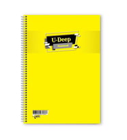 Düz Çizgisiz 60 Yaprak Spiralli Defter A4 Boy Plastik Kapak (1 Adet ) (Sarı)