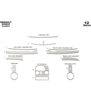 Meriç® Renault Espace Ön Torpido Kaplama Maun 12 Parça 2002-2018 (Alüminyum)