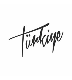 Türkiye Yazılı Sticker 25x14 cm Siyah (Beyaz)