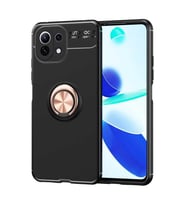Xiaomi Mi 11 Lite Kılıf Standlı Yüzüklü Manyetik Silikon (Rose)