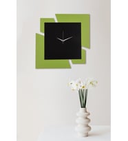 Dekoratif Ahşap Duvar Saati 50 cm - Puzzle (Yeşil)