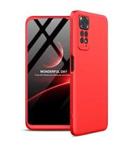 Xiaomi Redmi Note 11S Global Kılıf 3 Parça Slim Sert Silikon Kapak AYS (Kırmızı)
