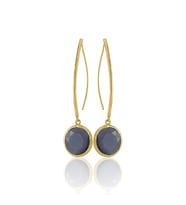 Kadir Jewellery 22 Ayar Altın Kaplama Vintage Küpe -El İşçiliği Ve Hipoalerjenik Küpe (Mor)
