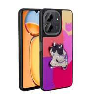 Xiaomi Poco C65 Kılıf Parlayan Kabartmalı İkonik Figürlü Amas Silikon Kılıf (Mor)