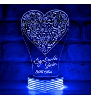 Öğretmenler Günü Hediyesi, Kişiye Özel 3D LED (Mavi)