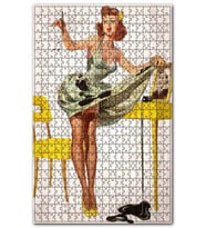 Cakapuzzle Asker Yolu Bekleyen Kadın Görseli Puzzle Yapboz MDF (Ahşap) (1000 Parça)