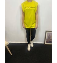 Kadın Bisiklet Yaka Regular Fit  Californıa Baskılı Tişort SPR24ATK342 (Sarı)