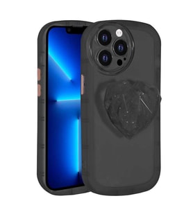 Uyumlu Model Apple iPhone 12 Pro Kılıf Diamond Pop Soketli Renkli Kapak (Siyah)