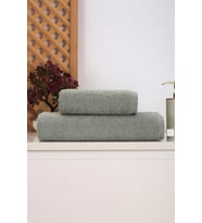2 Parça Kadın / Erkek Banyo Duş Hamam Havlu Seti 90x150 Cm %100 Pamuklu (Yeşil)