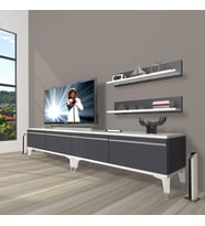 Decoraktiv Eko 200T Mdf Silver Tv Ünitesi Tv Sehpası (Beyaz - Antrasit)