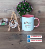 Eczane Teknikeri Kupa Bardak Beyaz ve Fotoğraflı Ahşap Anahtarlık Hediye (Model 6)